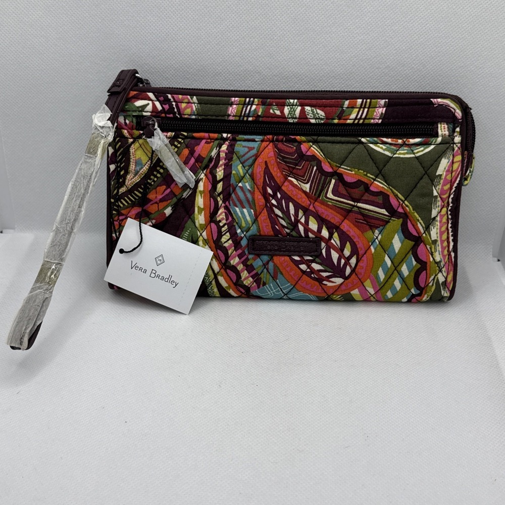 NWT Vera Bradley Heirloom Paisley RFID Grab & Go Wristlet Signature Cotton